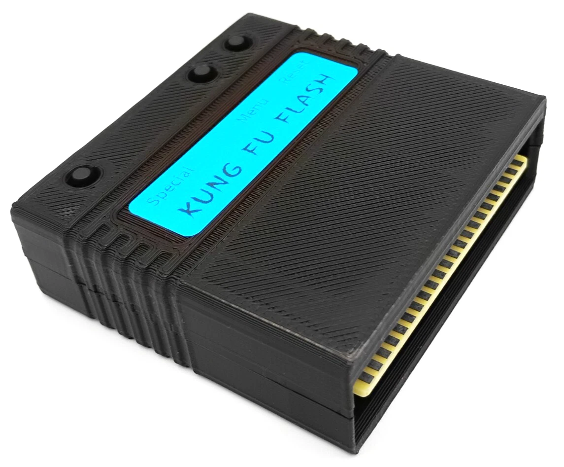 Kung Fu Flash cartridge, black case